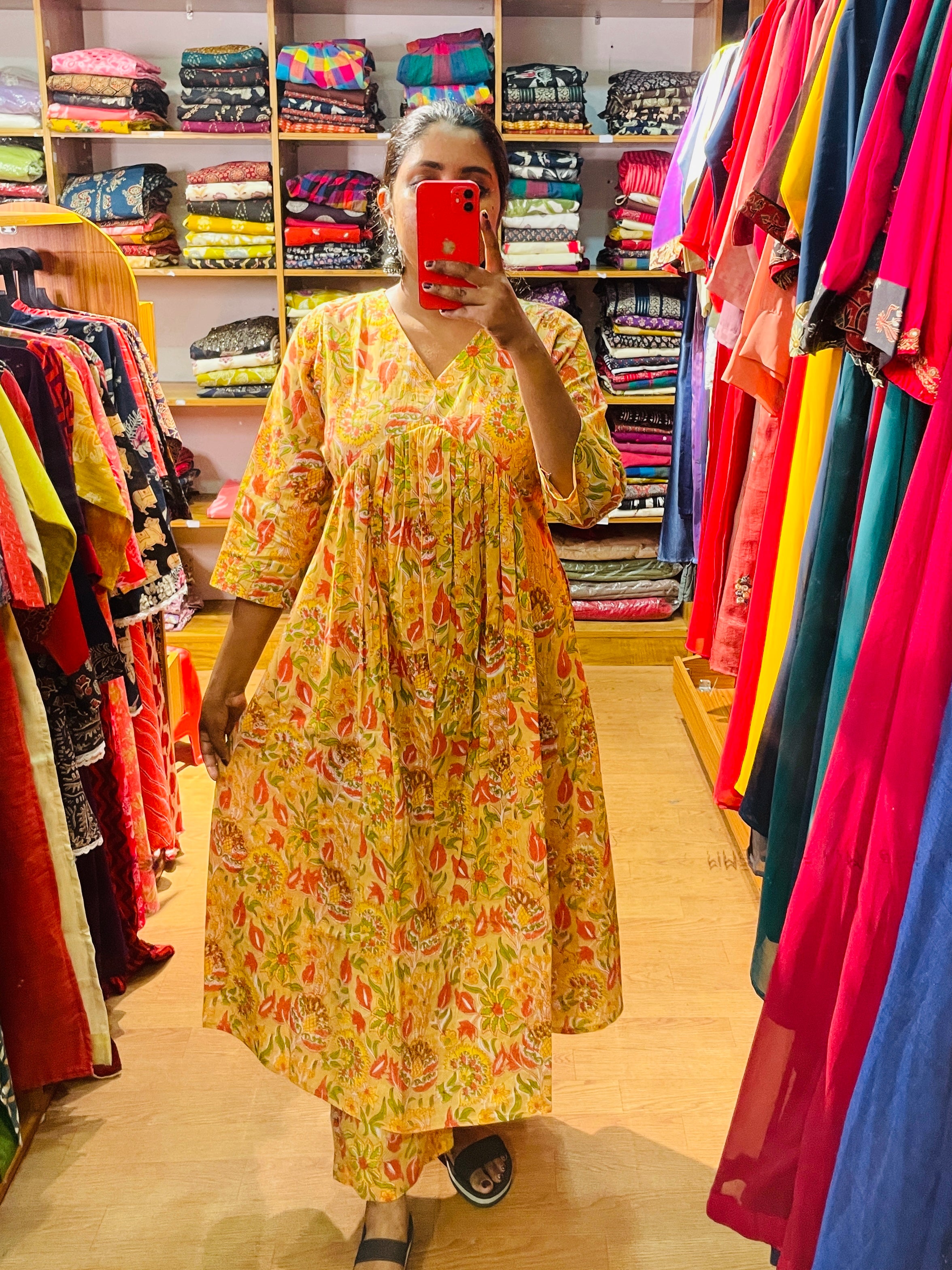 Aarini Yellow Sanganeri Coord Set