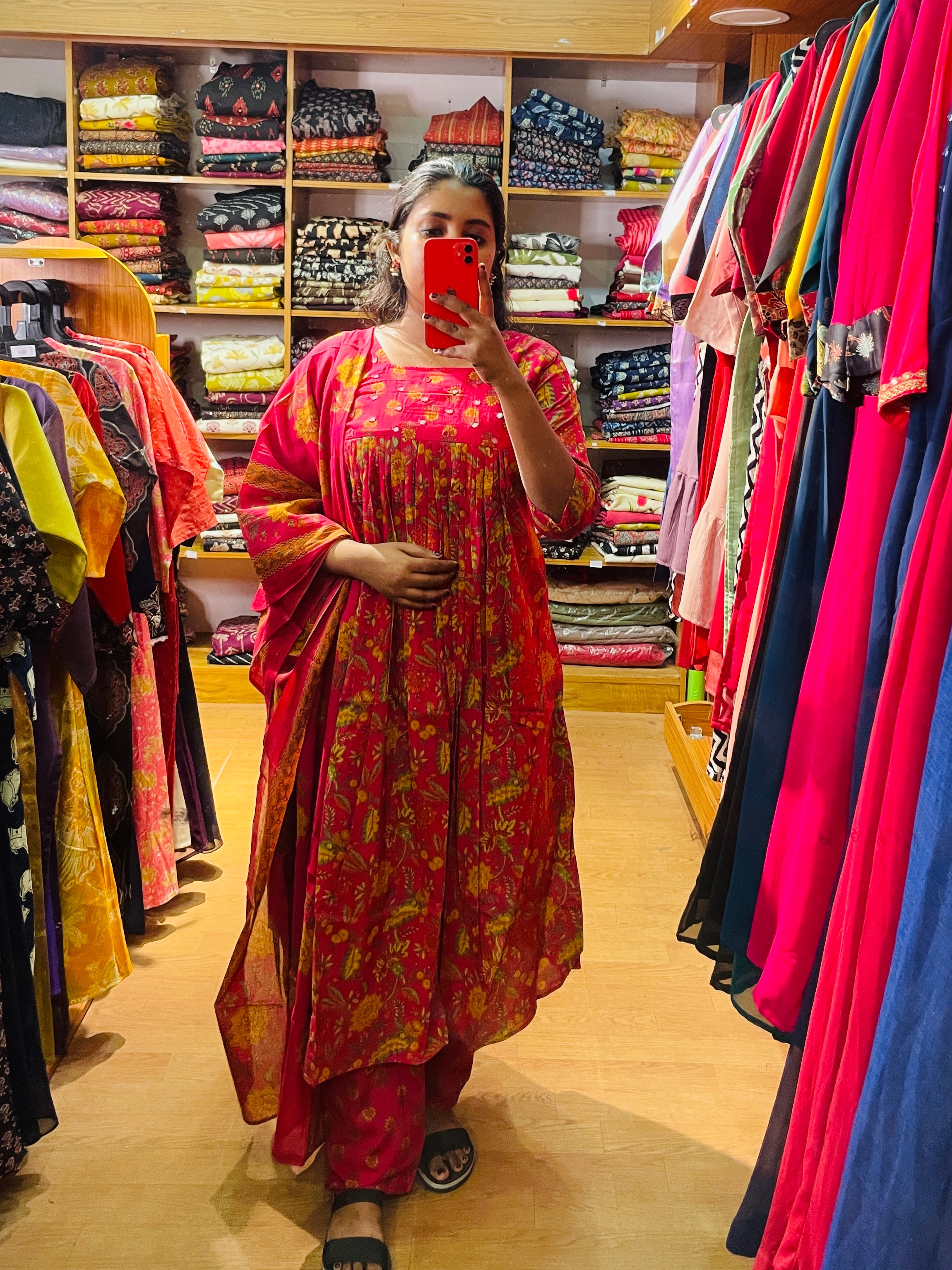 Kasturi Pink Cotton 3-Piece Set