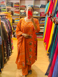 Ashmita – Burnt Orange Printed Cotton 3pc Set