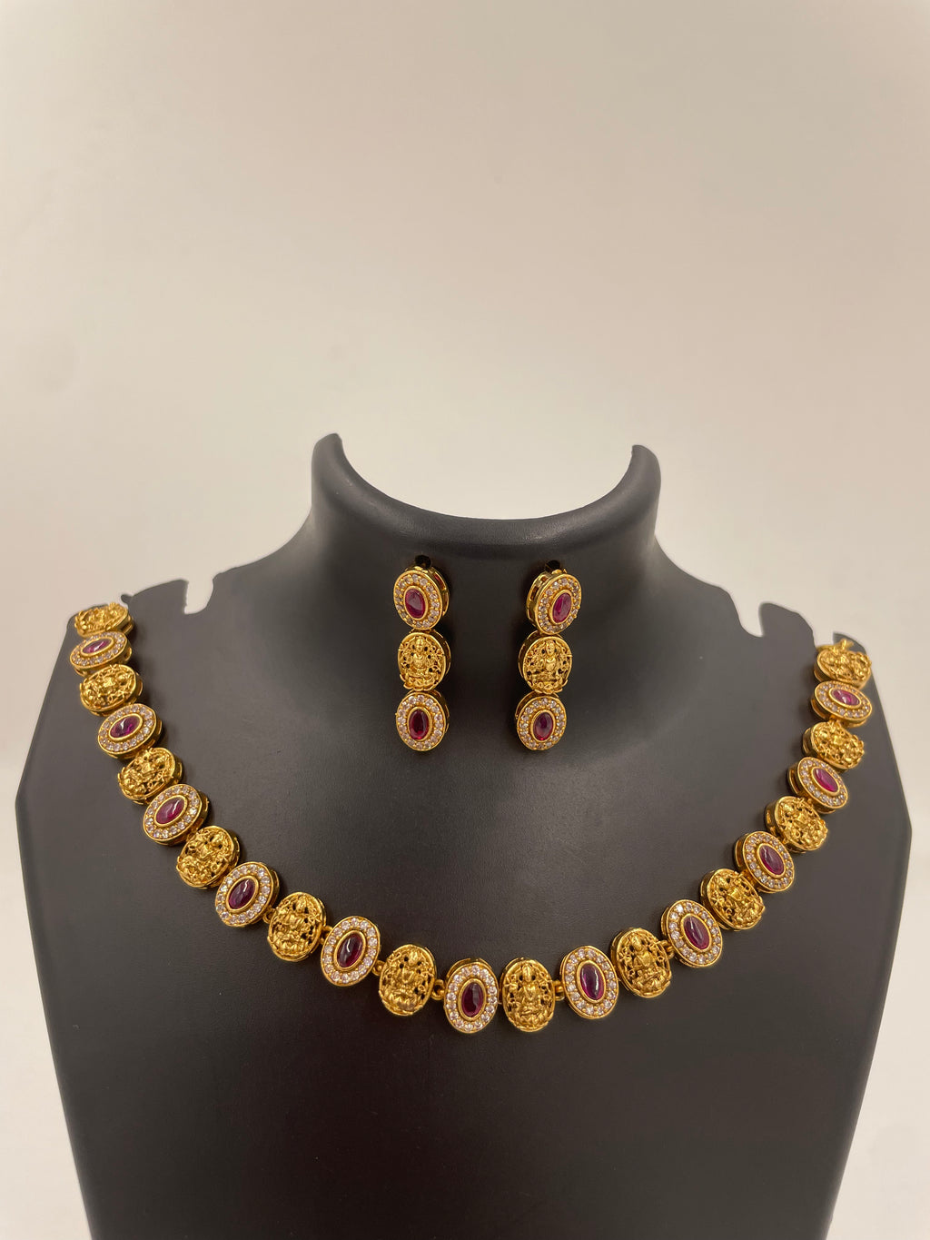 Lekshmi Ruby Necklace Set