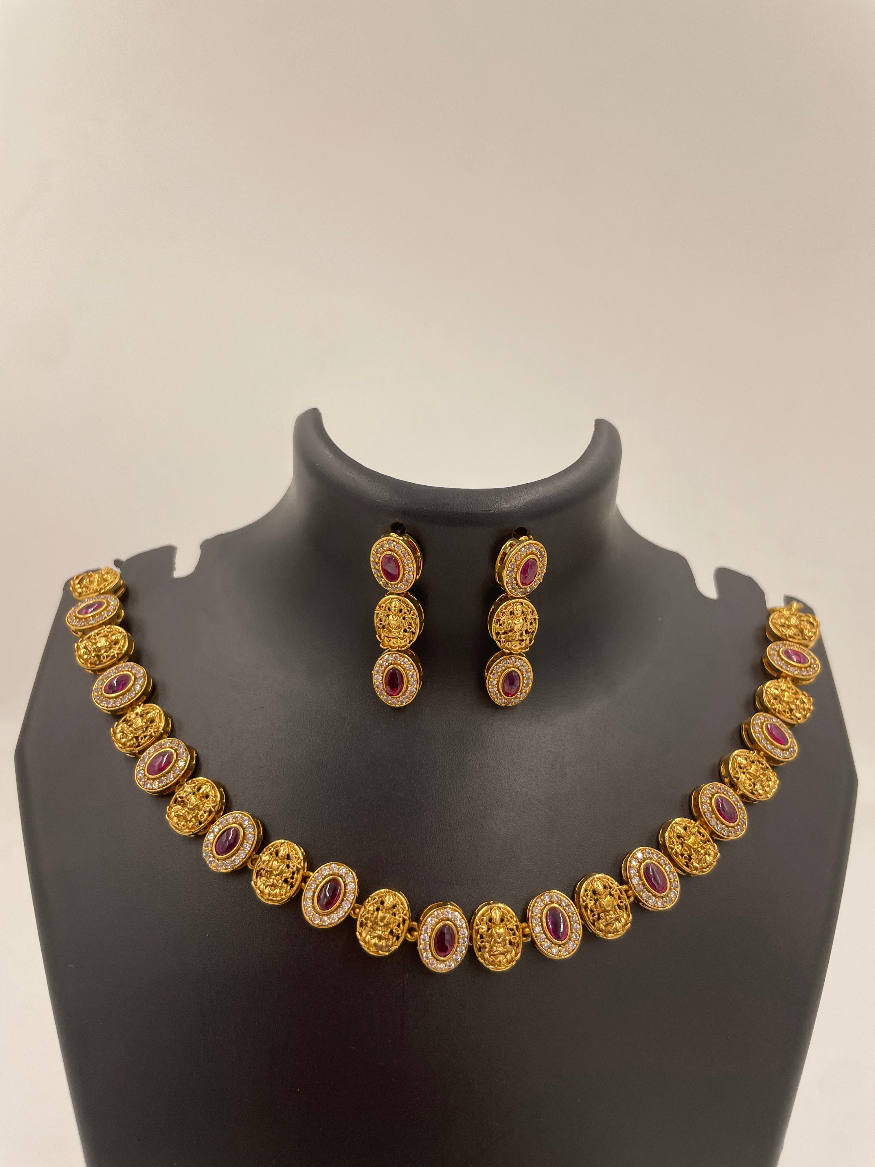 Lekshmi Ruby Necklace Set