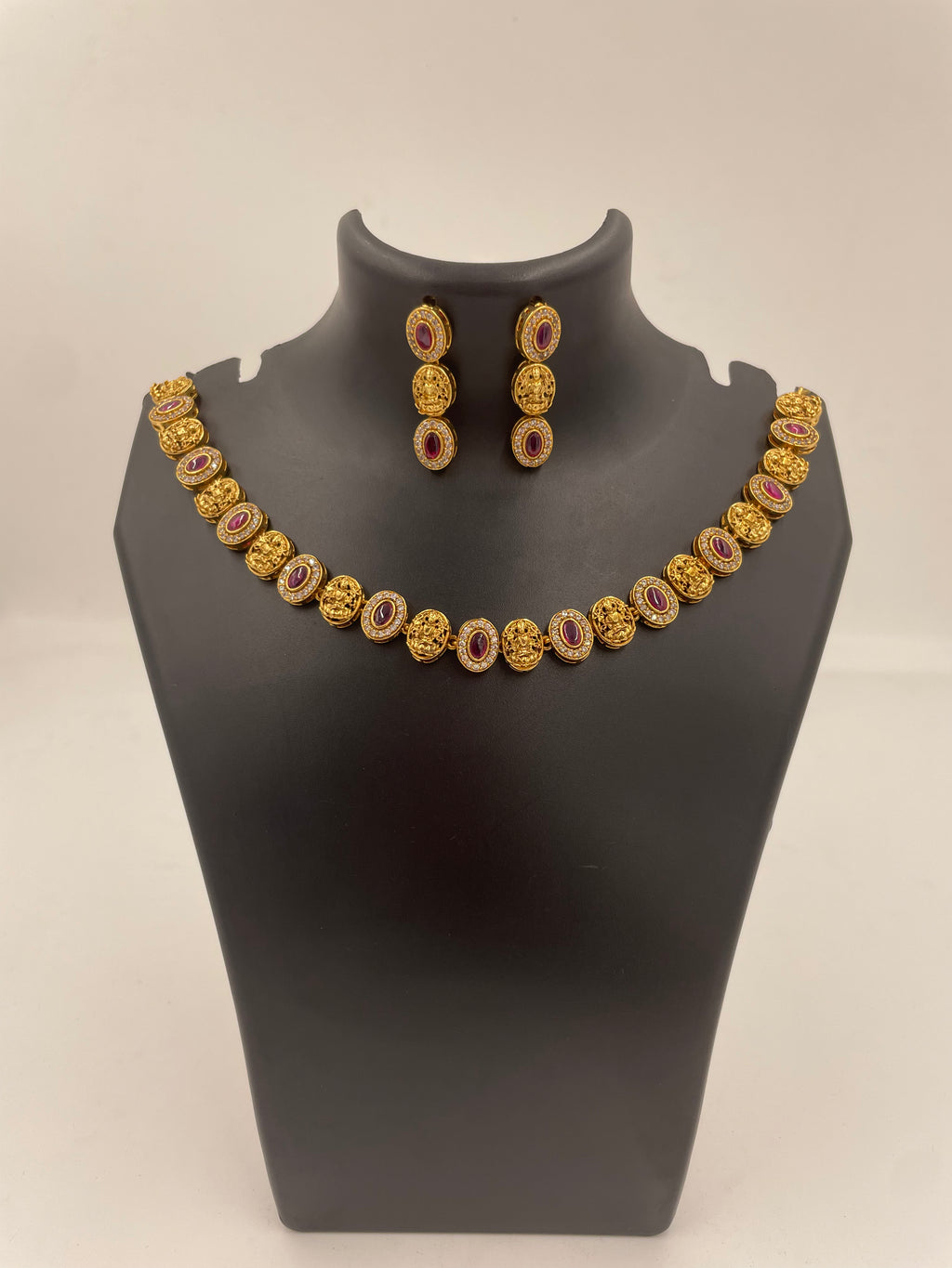 Lekshmi Ruby Necklace Set