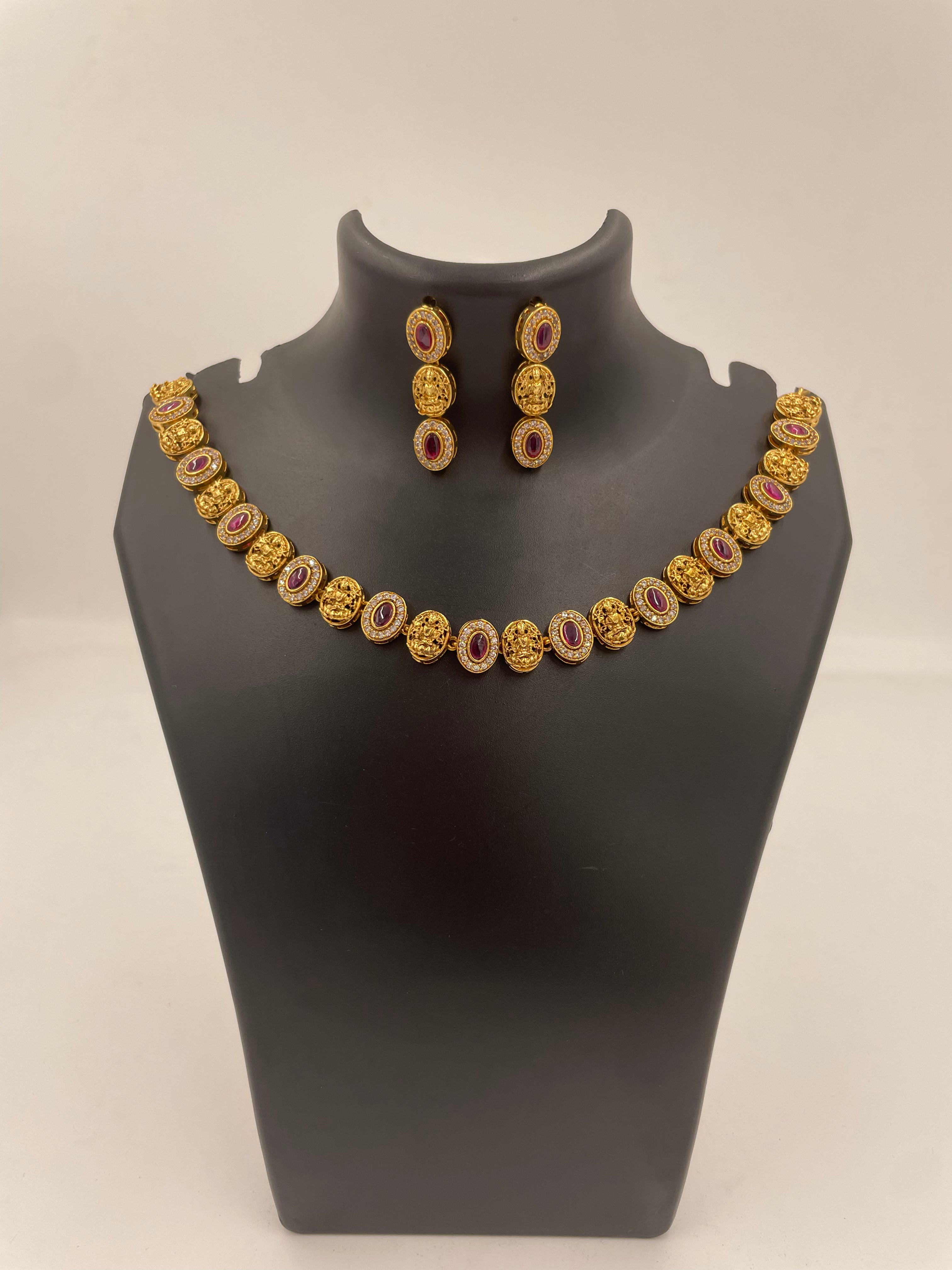 Lekshmi Ruby Necklace Set