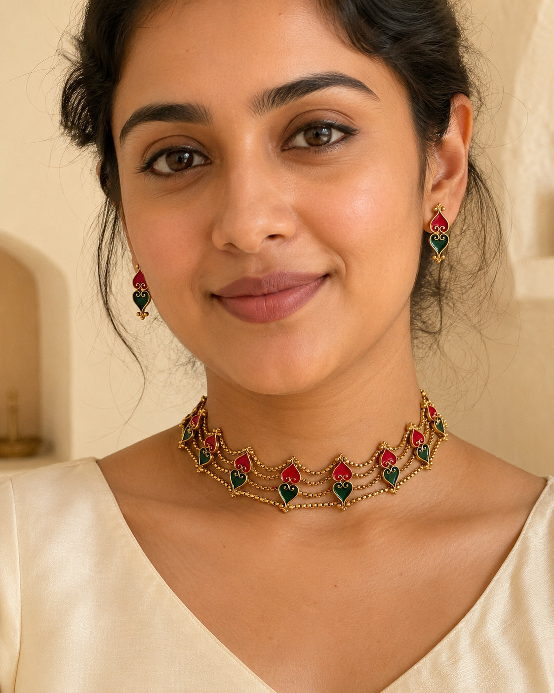 Kaveri – Palakka Layered Choker Set