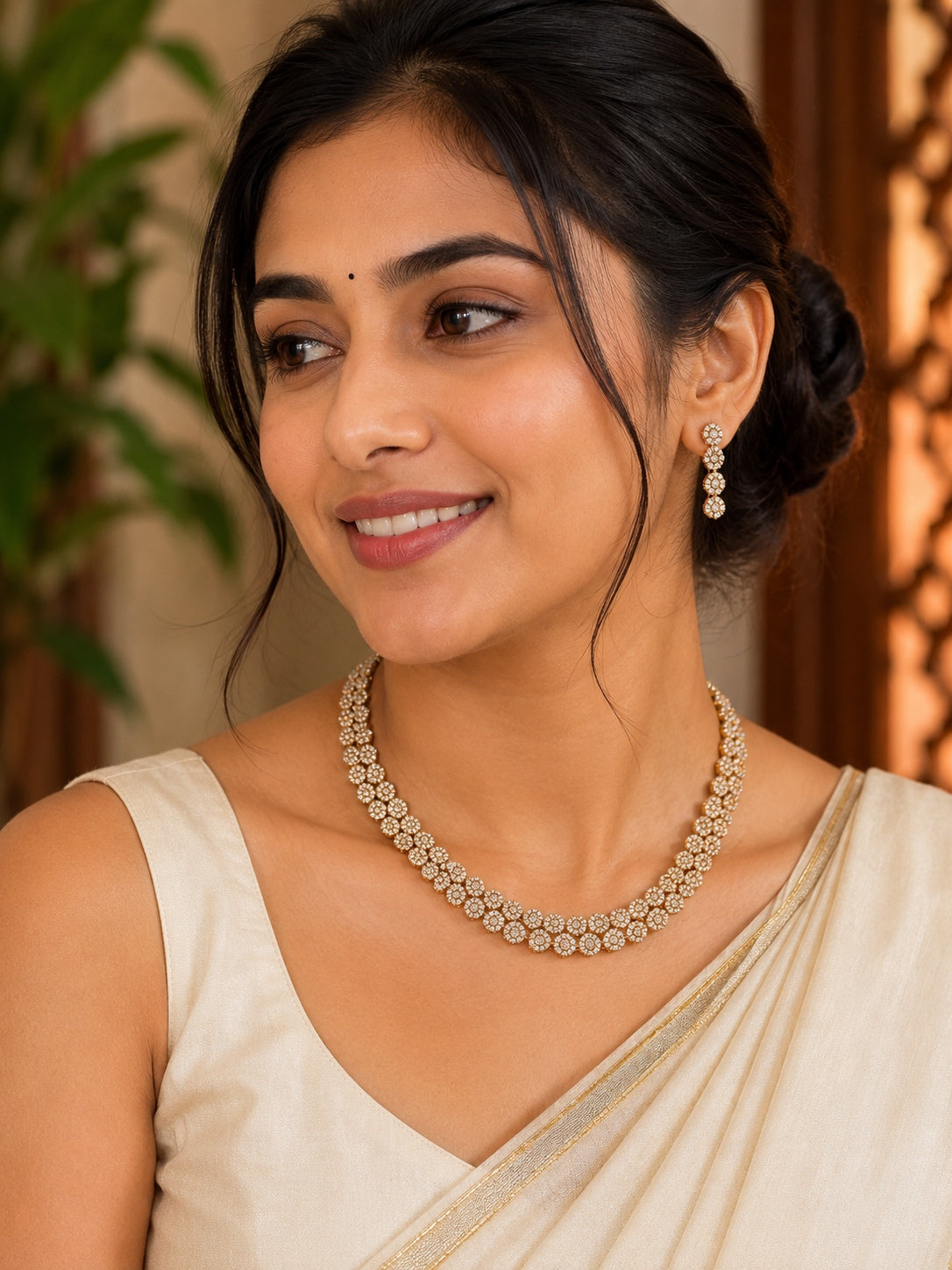 Anvi Floral AD Necklace Set